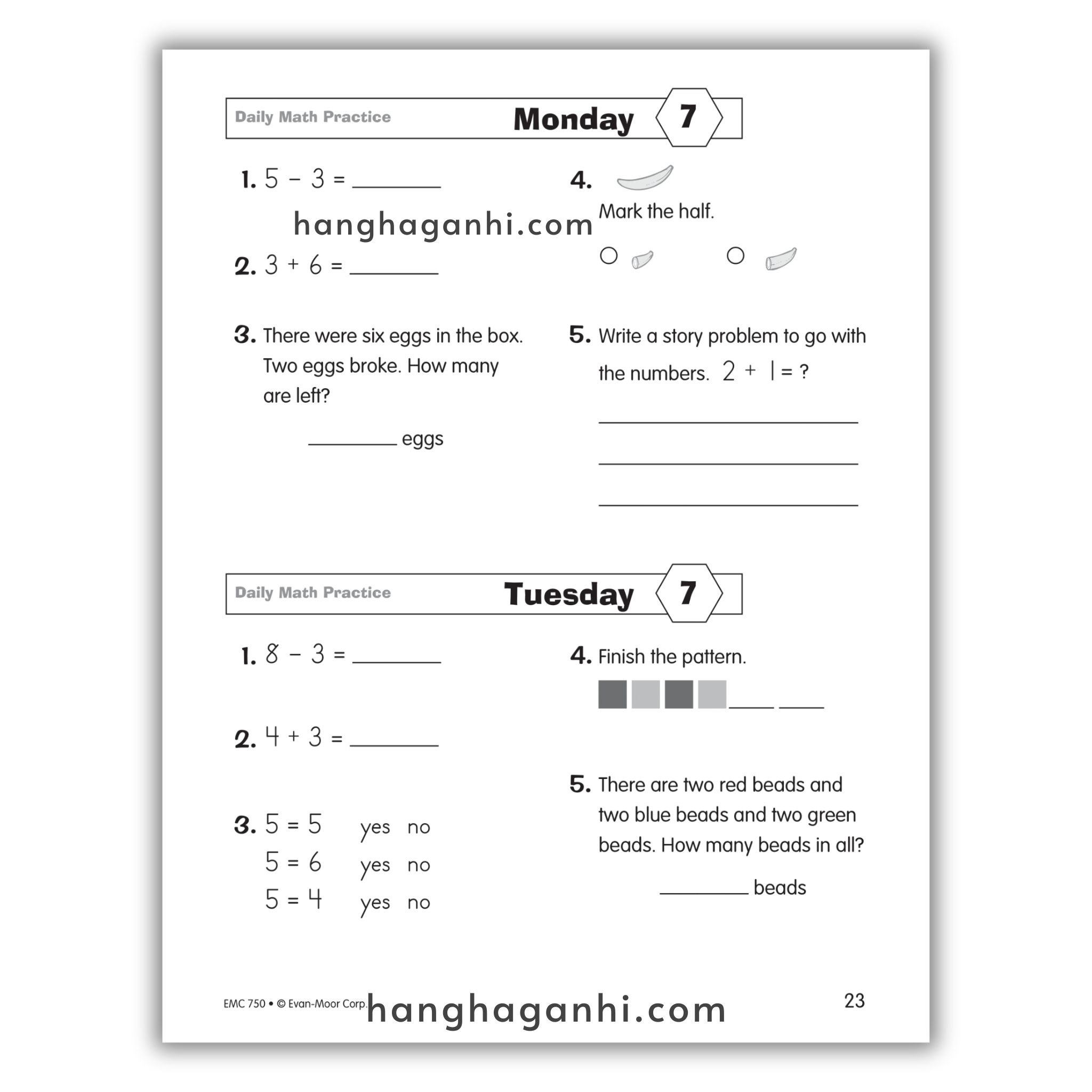 Daily Math Practice Grade 1- Sách Toán Tiếng Anh cho bé lớp 1_thumbnail_14