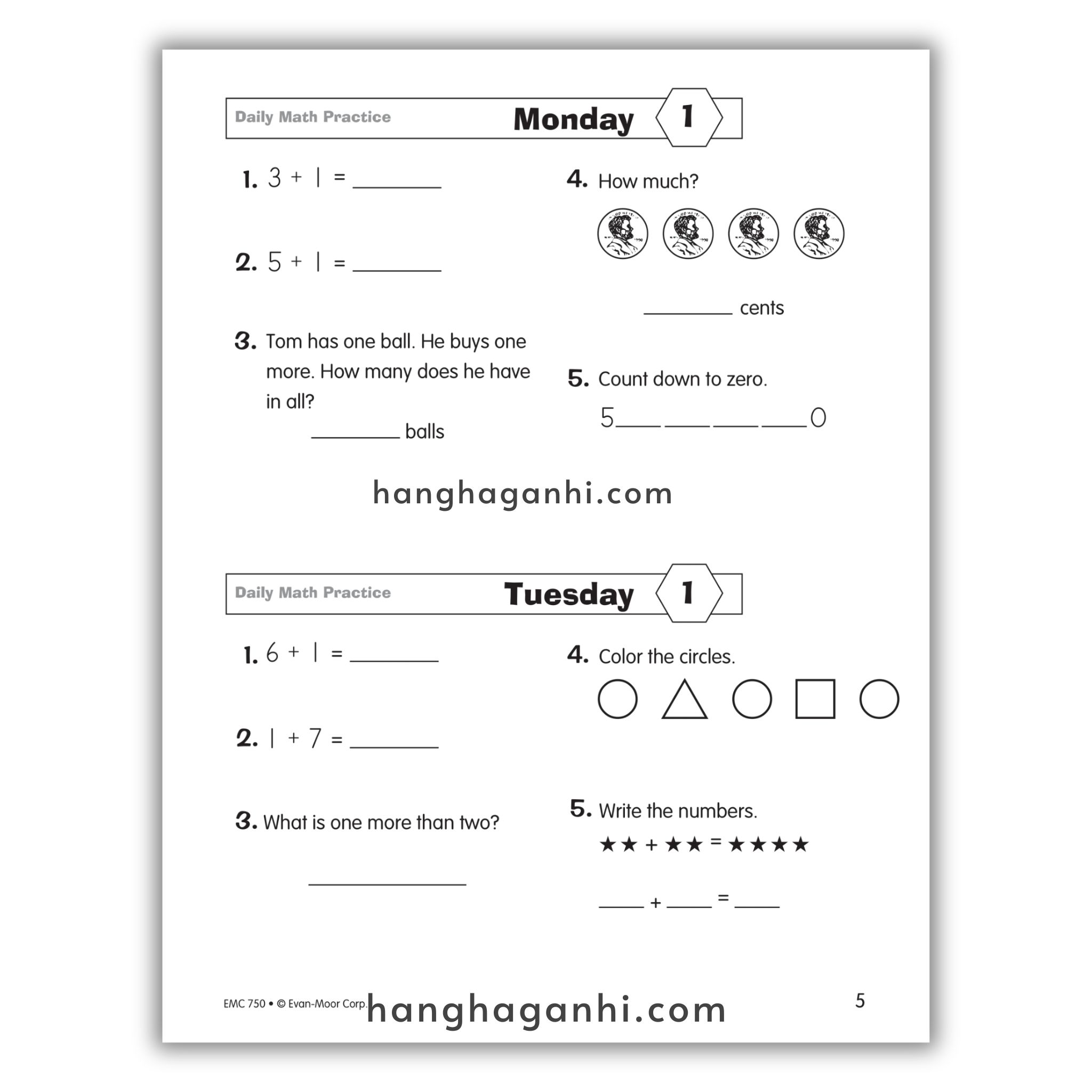 Daily Math Practice Grade 1- Sách Toán Tiếng Anh cho bé lớp 1_thumbnail_7