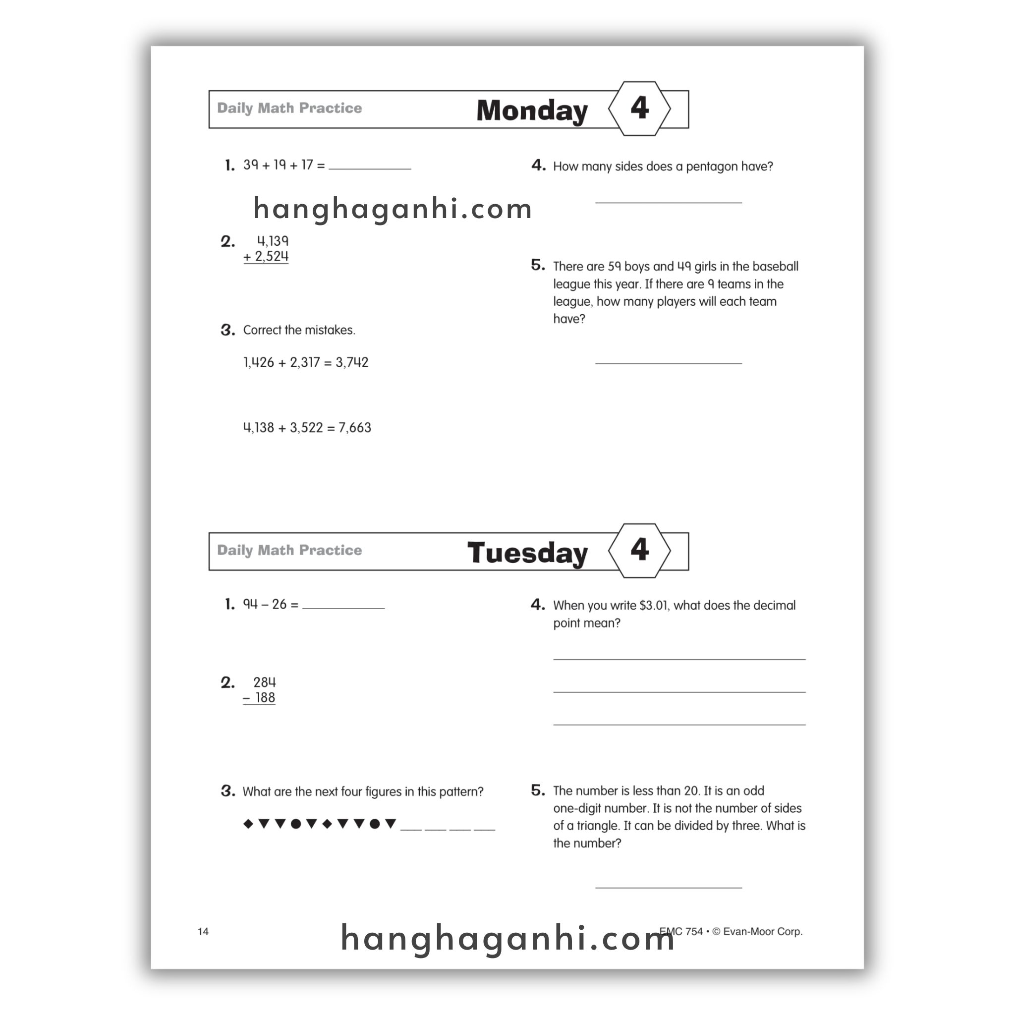 Daily Math Practice Grade 5- Sách Toán Tiếng Anh cho bé lớp 5_thumbnail_3
