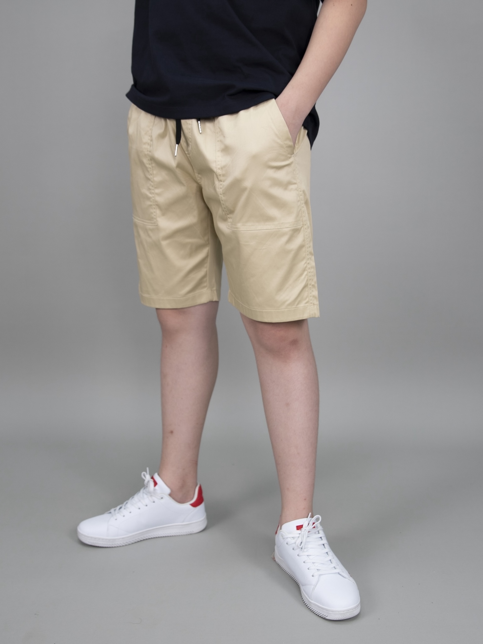 Quần short kaki túi ốp màu be_thumbnail_0