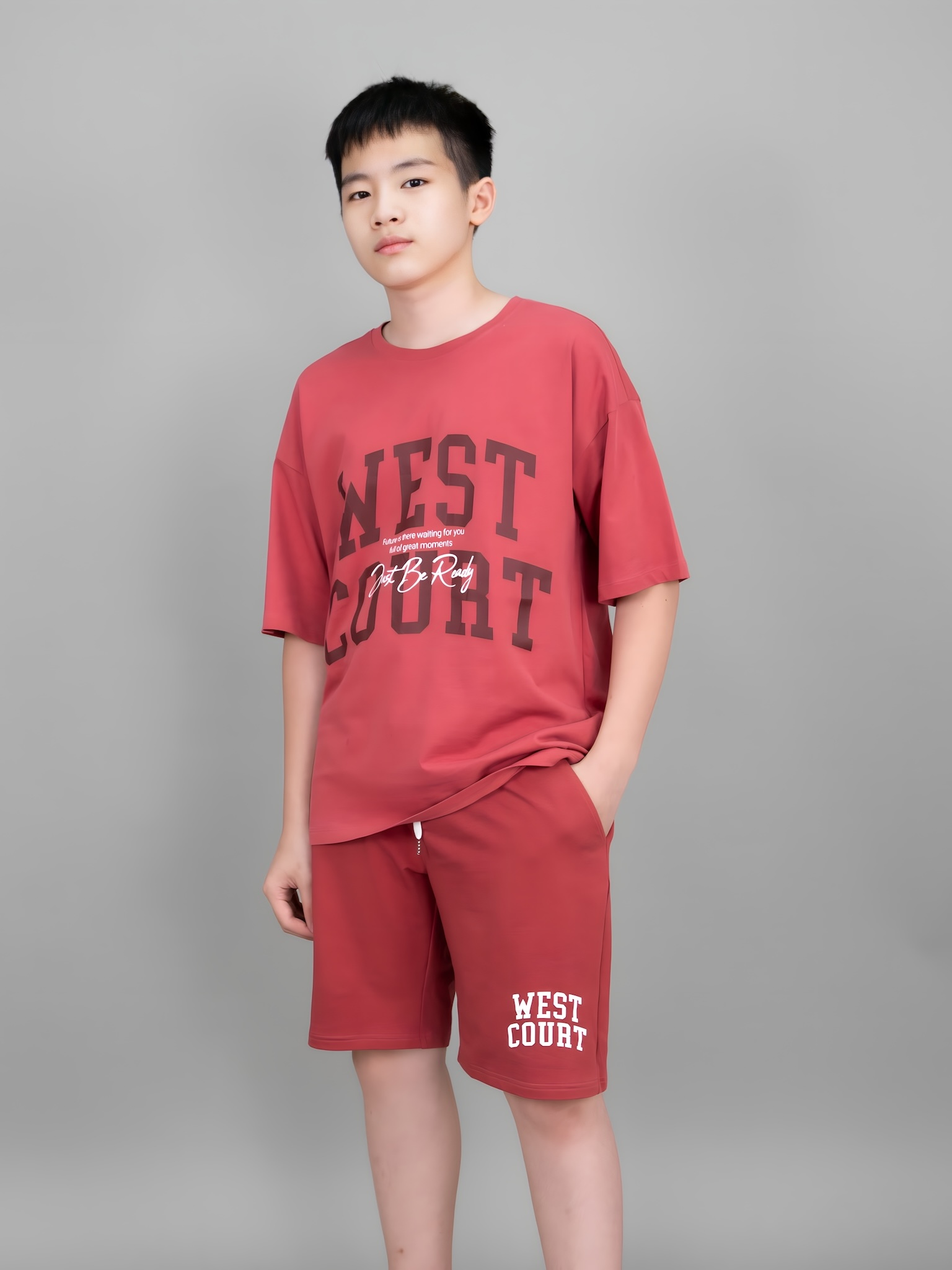 Áo phông dáng rộng đỏ mận_thumbnail_0