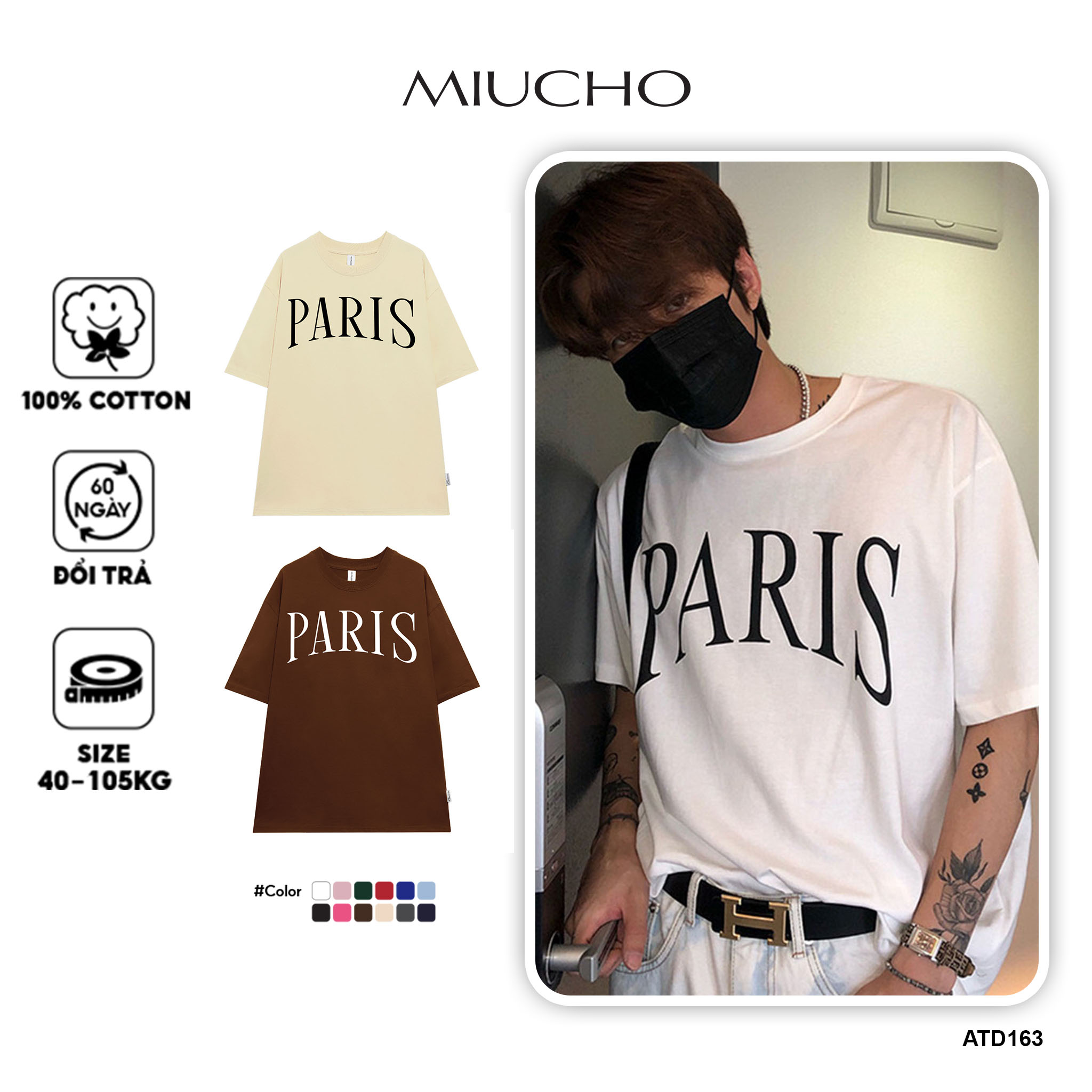 Áo thun nam form rộng ATD163 tay ngắn cổ tròn vải cotton Miucho Man in Typography_thumbnail_1