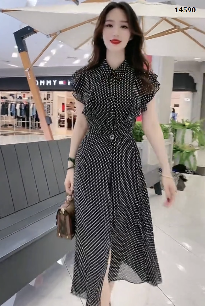 14590-Set đầm bi  2 kiểu cổ bẻ  tay tiên cách điệu (voan, lót)_thumbnail_1