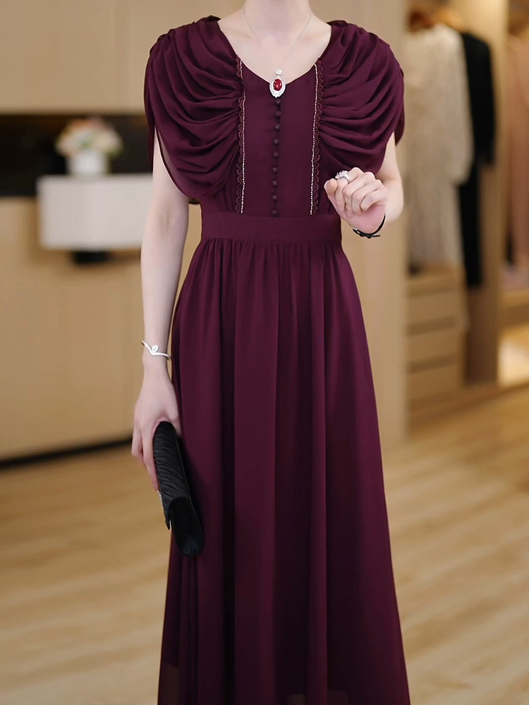 14699-Đầm voan dự tiệc cao cấp phối tay xếp ly che khuyết điểm (voan, lót thun) 14699_thumbnail_2