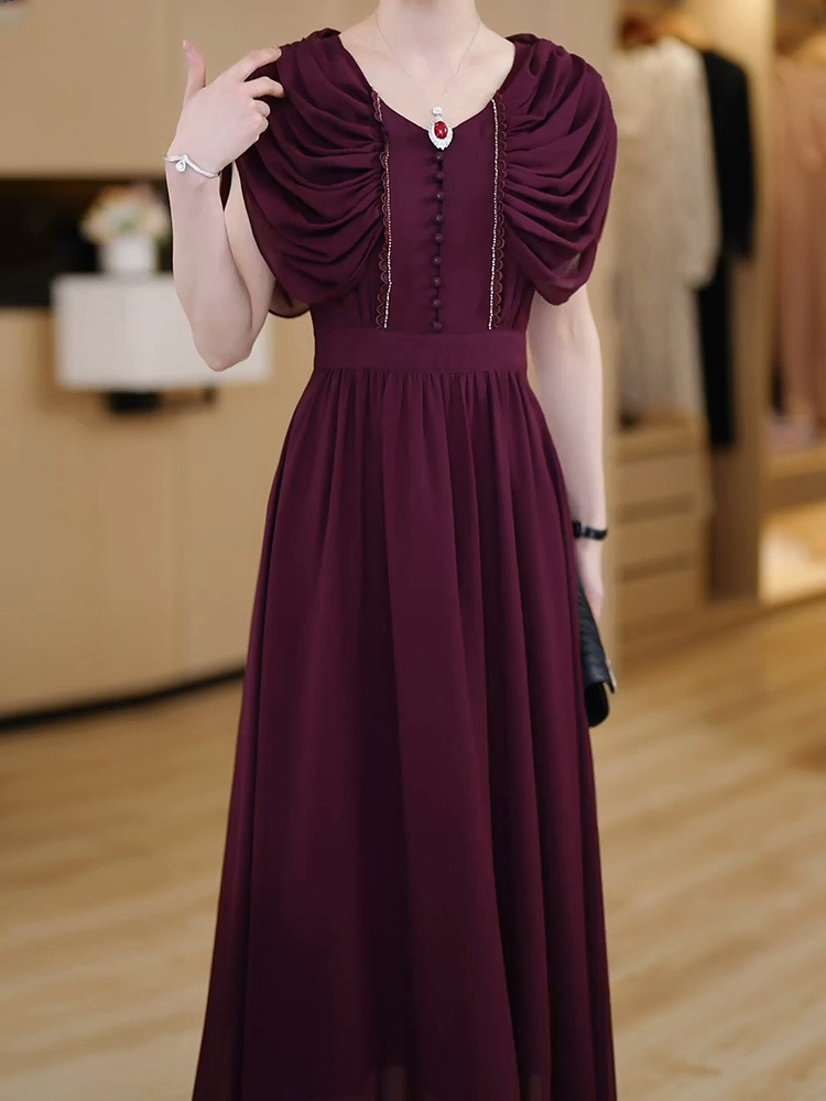 14699-Đầm voan dự tiệc cao cấp phối tay xếp ly che khuyết điểm (voan, lót thun) 14699_thumbnail_1