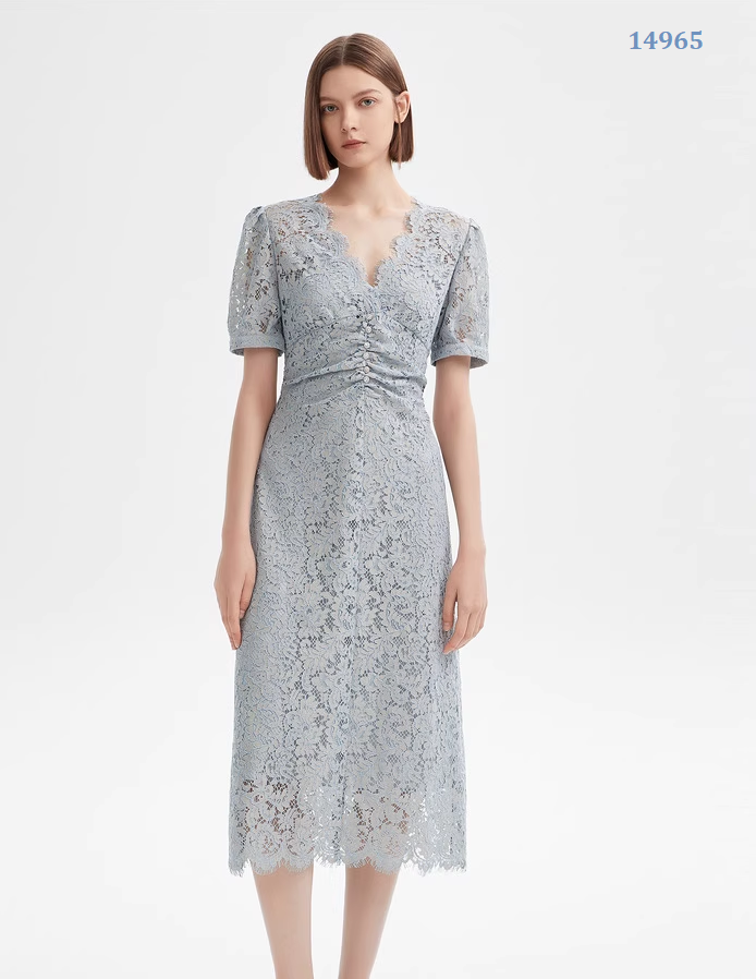 14695-Đầm suông ren cổ  V  kết nút ngực (ren, thun)_thumbnail_0