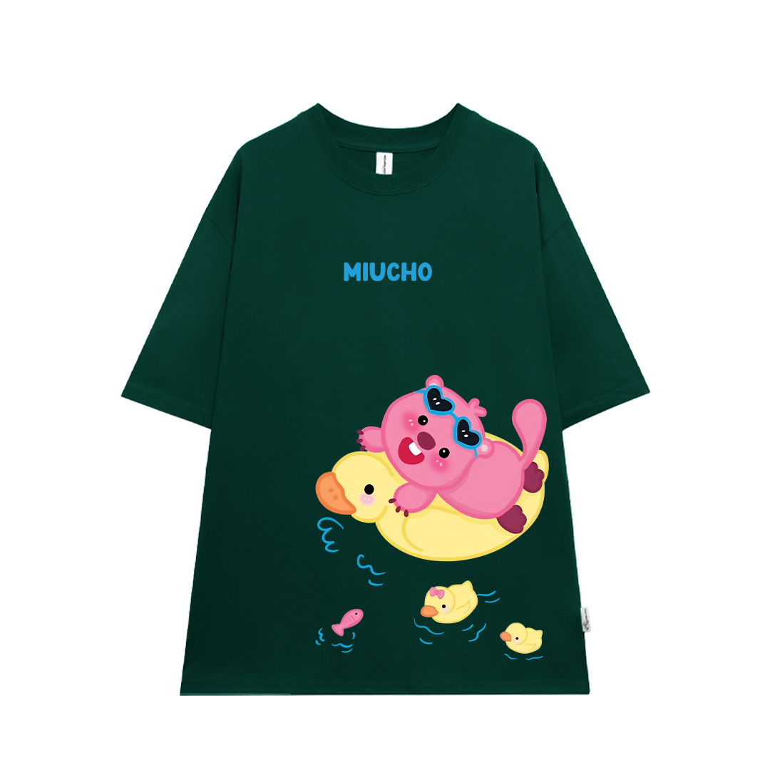 Áo thun Loopy Hải Ly local brand form rộng ATD675 Miucho cotton cổ tròn in mix_thumbnail_12