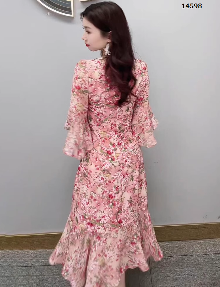 14598-Đầm voan suông đuôi cá tay lở bèo  cách điệu (voan, lụa habutai)_thumbnail_2