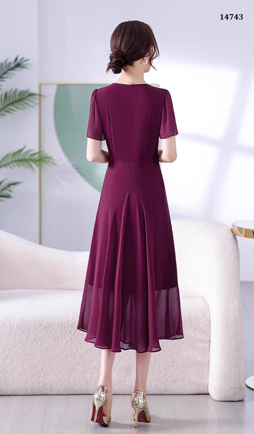 14743-Đầm voan tím  tay tiên cổ kết nút tàu cách điệu ( voan, lụa habutai)_thumbnail_1