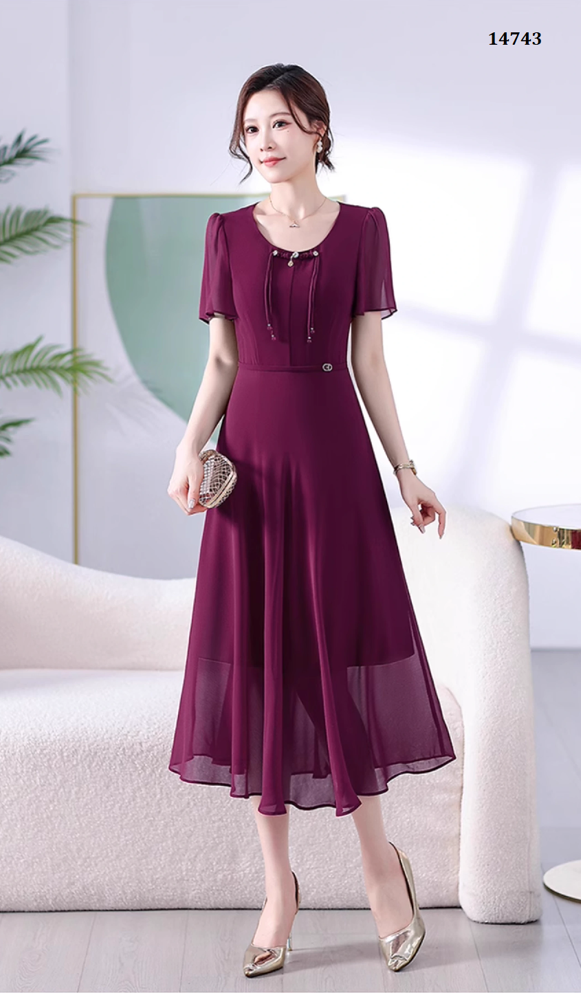 14743-Đầm voan tím  tay tiên cổ kết nút tàu cách điệu ( voan, lụa habutai)_thumbnail_2