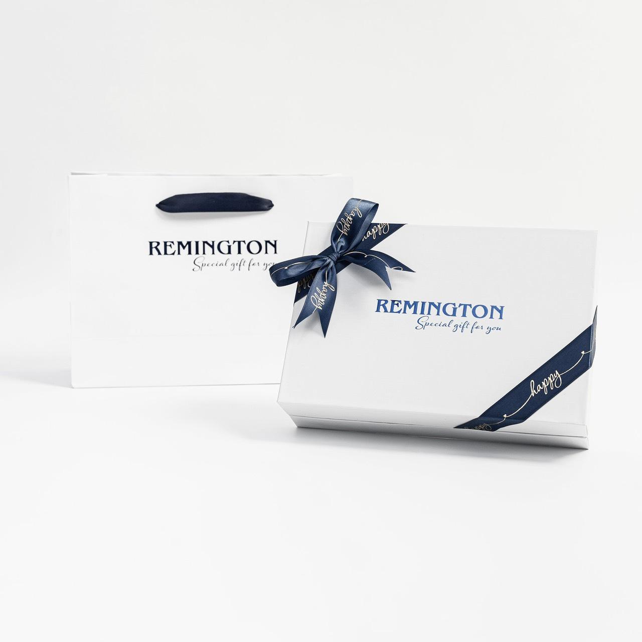 Combo hộp quà tặng cao cấp chính hãng Remington bao gồm hộp quà, túi giấy, thiệp cảm ơn và thiệp chúc mừng