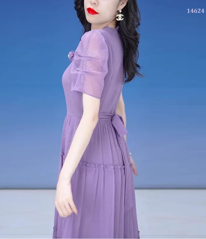 14624-Đầm  voan xòe  tà  xéo cách điệu ( voan , lót lụa  habutai)_thumbnail_2