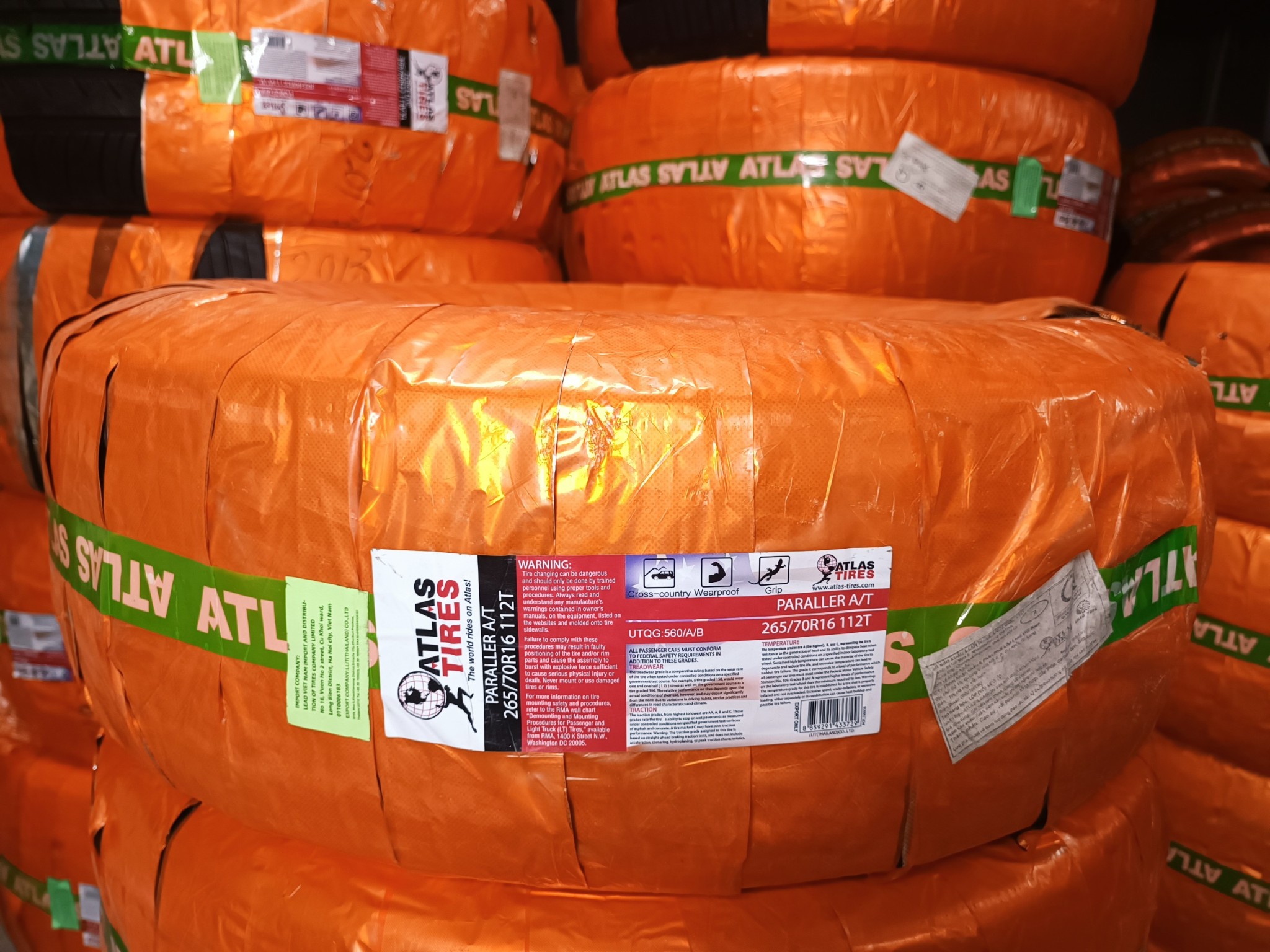 Lốp 265/70R16 PARALLER A/T 112T ATLAS (HB) OWL PCI VCM