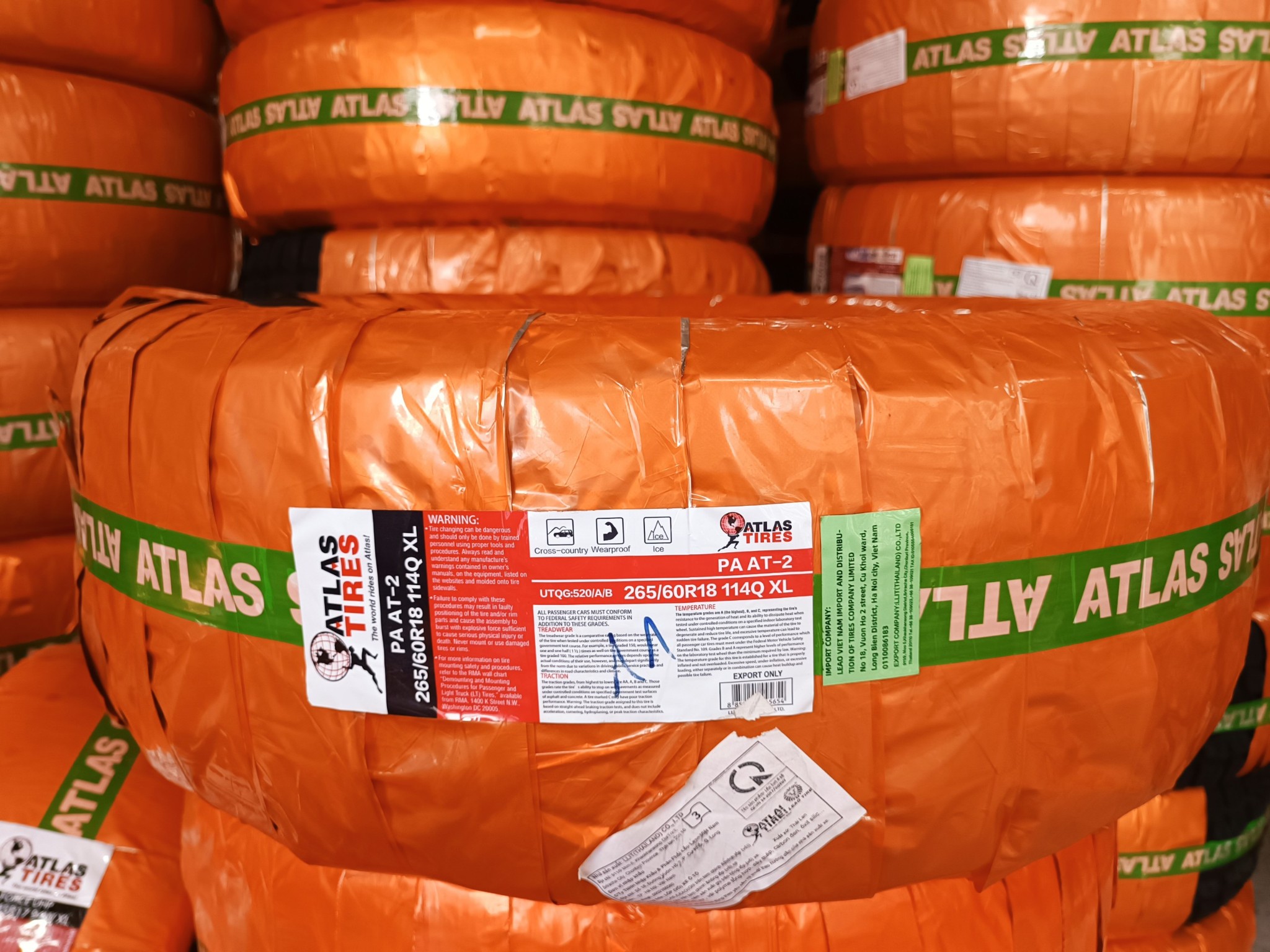 Lốp 265/60R18 PA -A/T2 114Q XL ATLAS (HB) ECE POR WL PCI P-trial