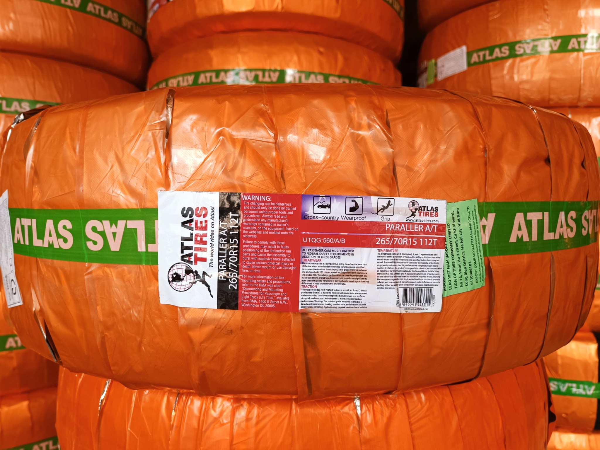 Lốp 265/70R15 PARALLER A/T 112T ATLAS (HB) OWL PCI P-trial