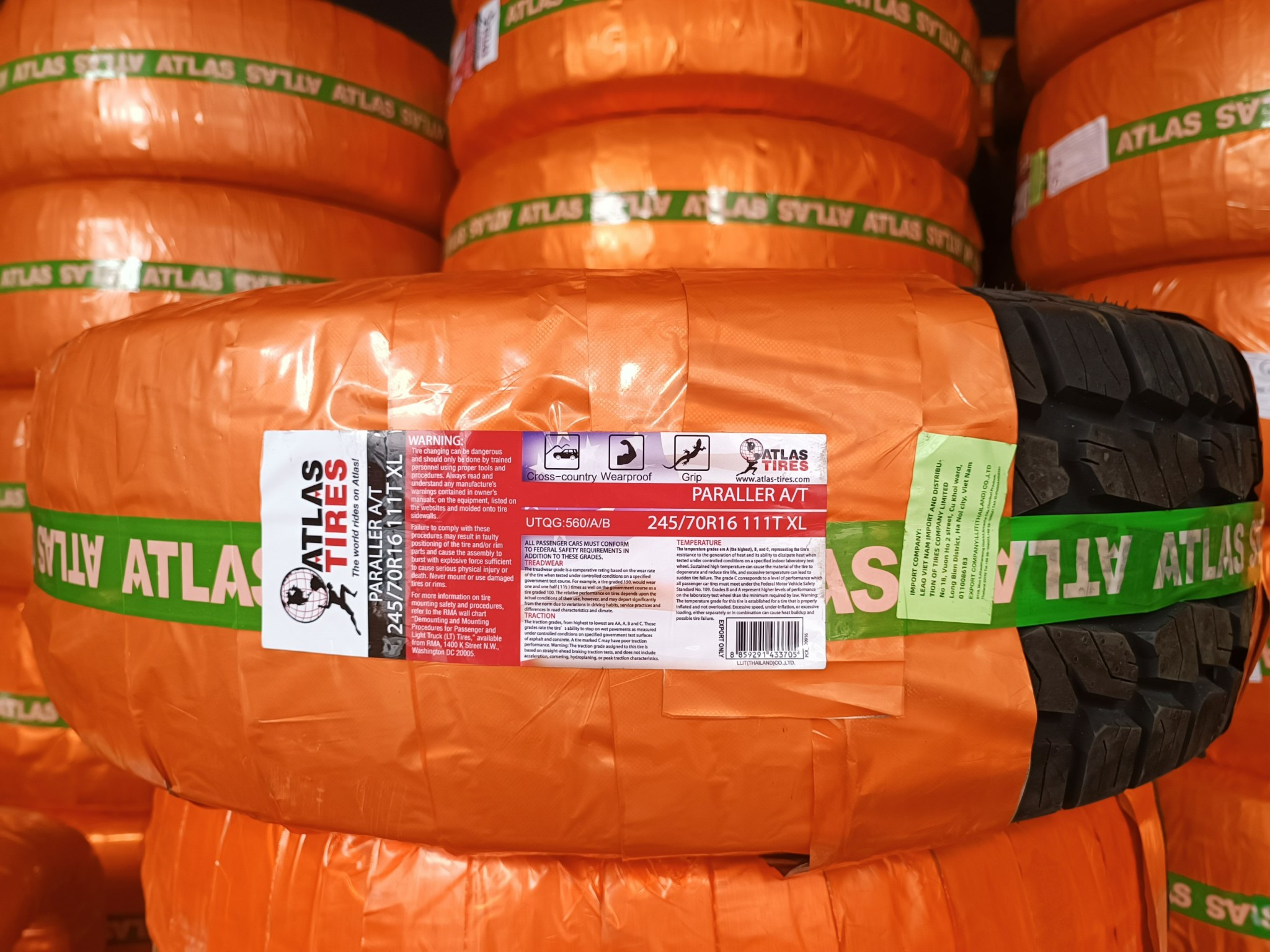 Lốp 245/70R16 PARALLER AT 111T XL AT (HB) ECE OWL PCI DCH