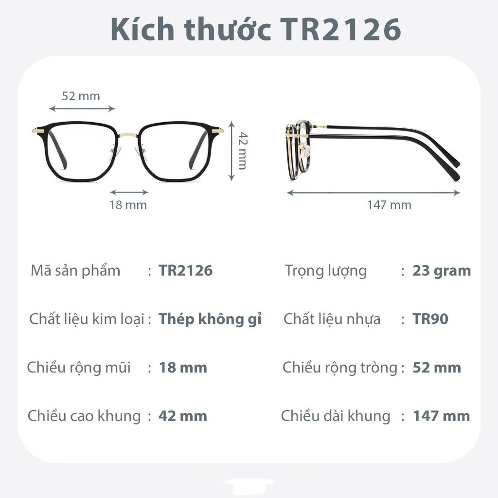 Gọng kính viền vuông TR2126_thumbnail_2