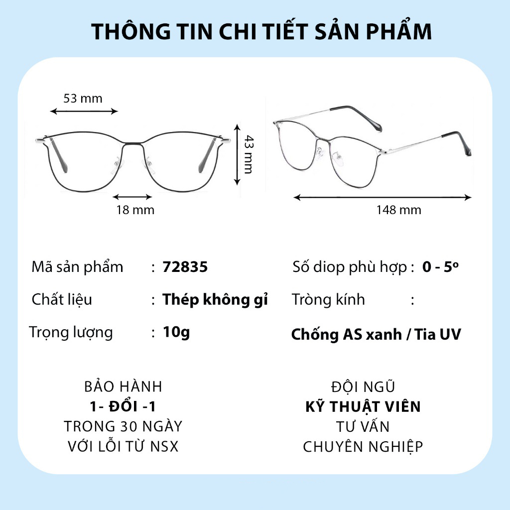Gọng kính viền vuông cánh tiên 72835_thumbnail_2