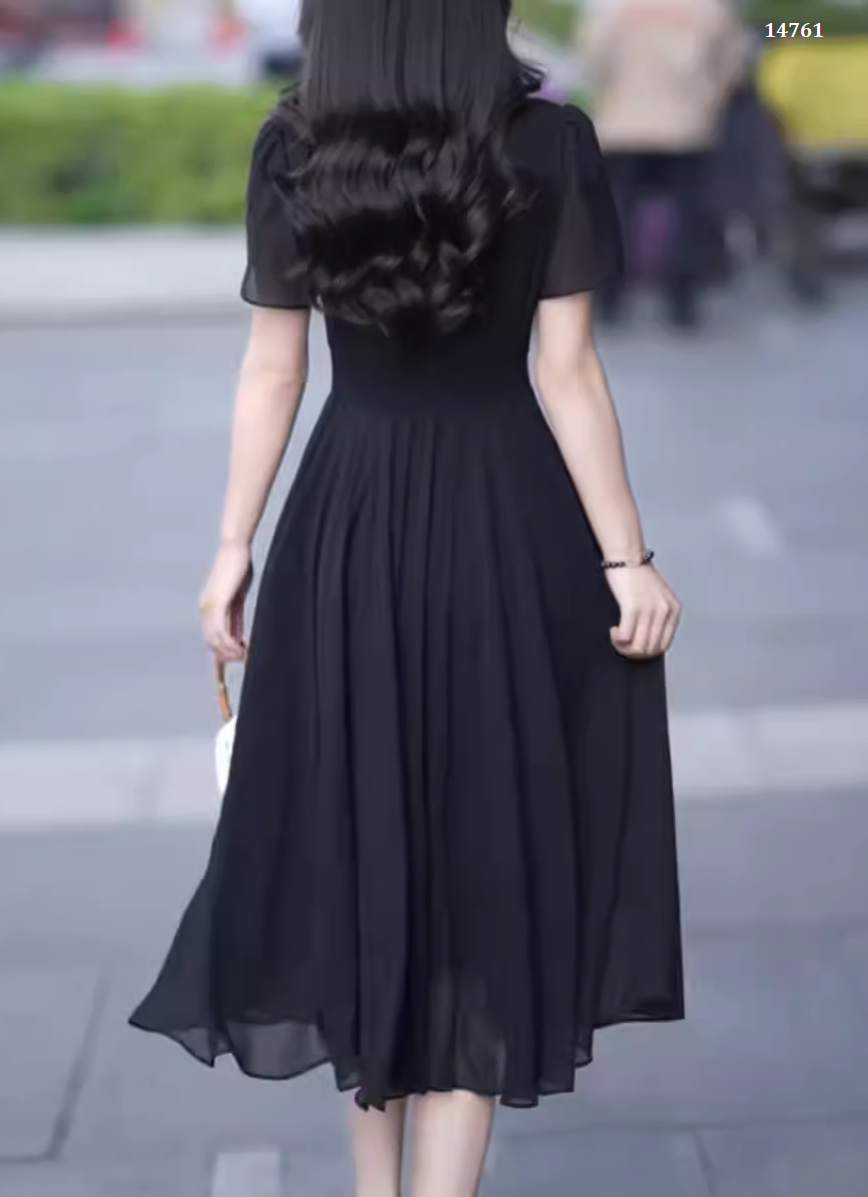 14761-1Đầm xòe cổ tàu kết dây  cách điệu (voan, lót)_thumbnail_2