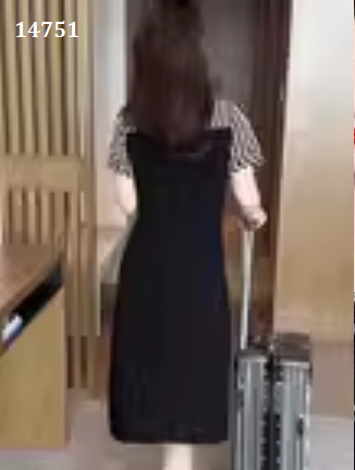 14751-Đầm xòe A phối voan sọc caro cách điệu (thun mịn, voan)_thumbnail_2