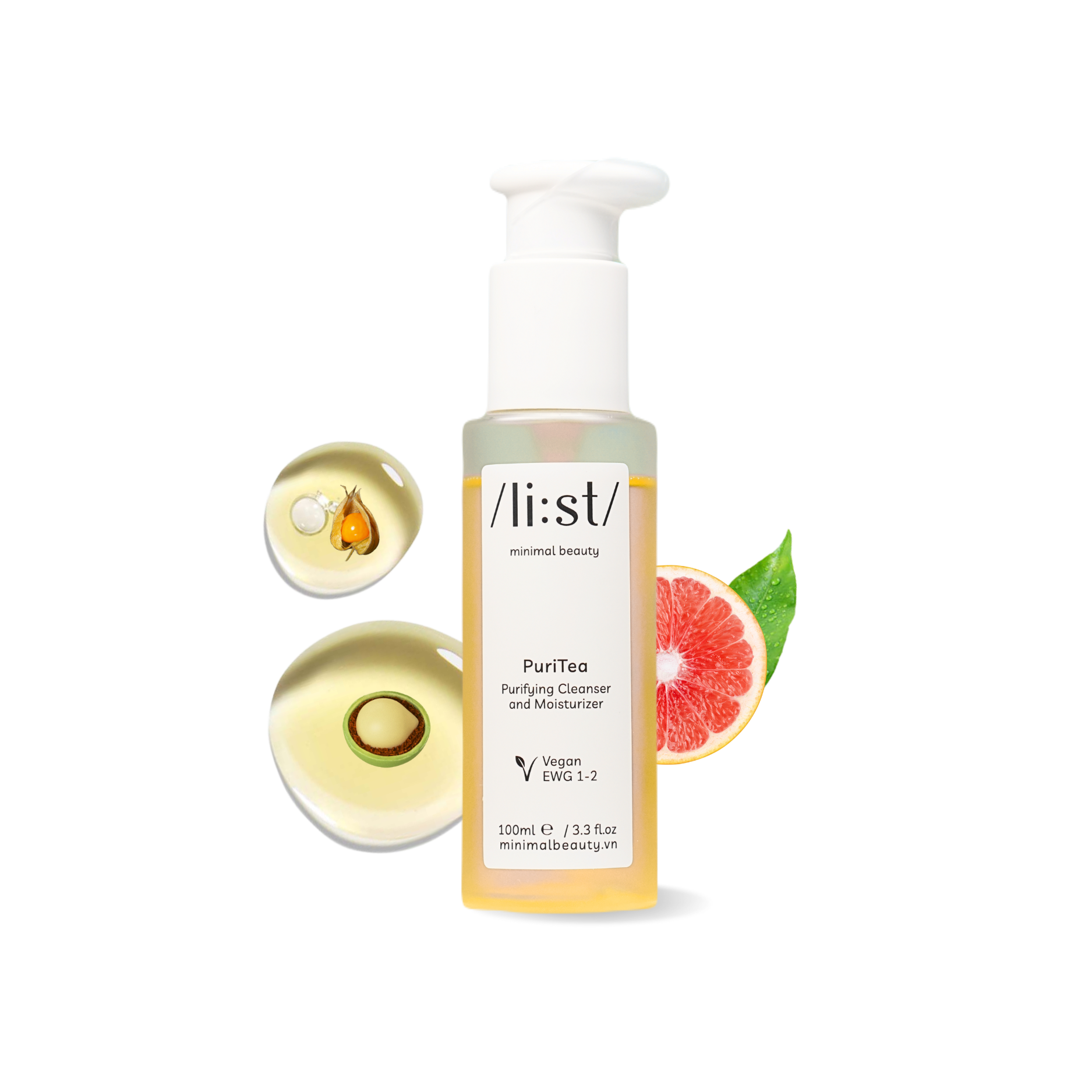 Trà Rửa Mặt Dưỡng Da Li:st 4 in 1 Tẩy Trang, Rửa Mặt, Tẩy Da Chết, Dưỡng Ẩm PuriTea 100ml