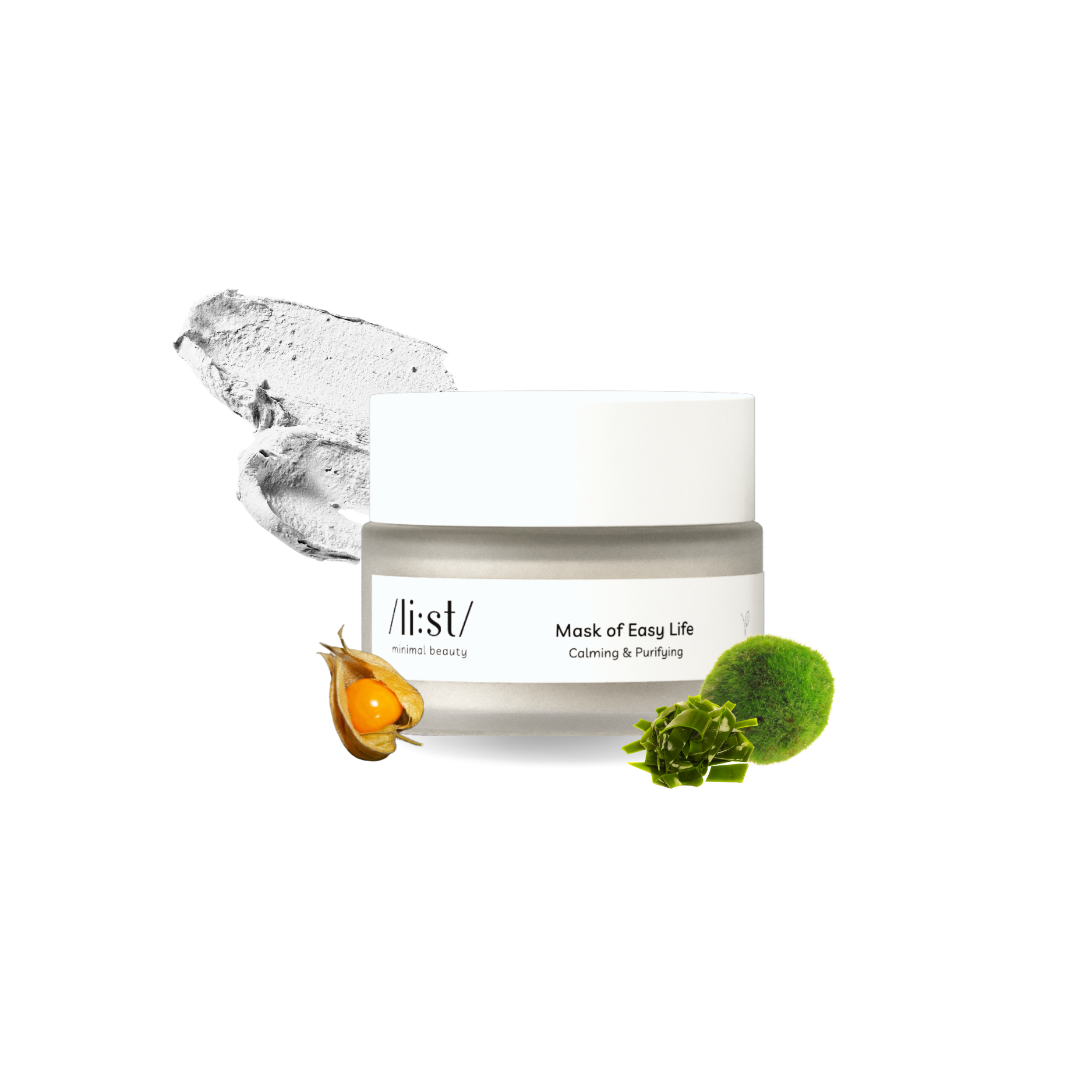 Mặt Nạ Đất Sét Tảo Biển Li:st Hút Dầu Thừa, Phục Hồi, Cân Bằng Vi Sinh Và Không Gây Khô Căng Mask of Easy Life 30g