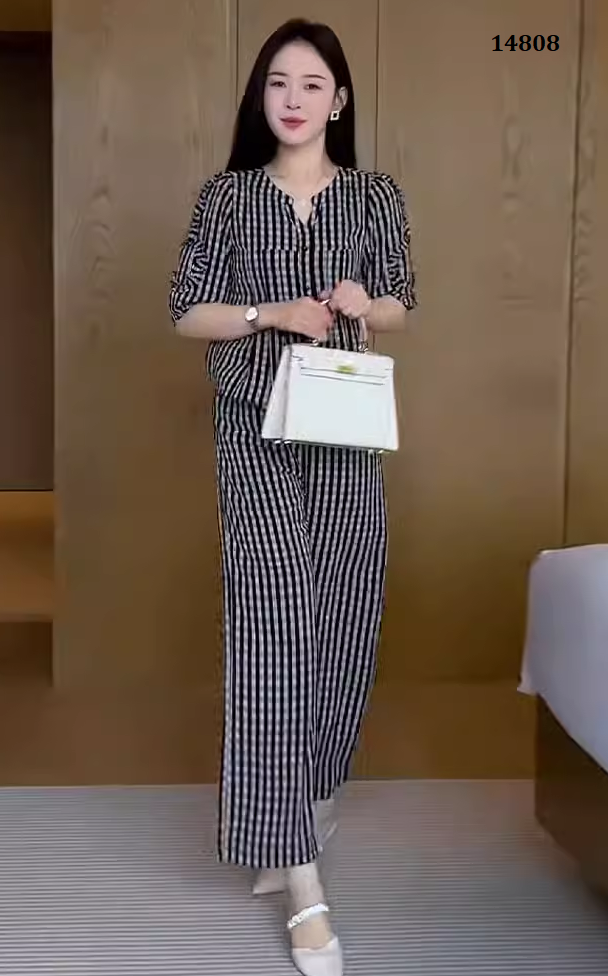 14808-Set áo kèm  quần suông sọc caro ( voan lụa)_thumbnail_3