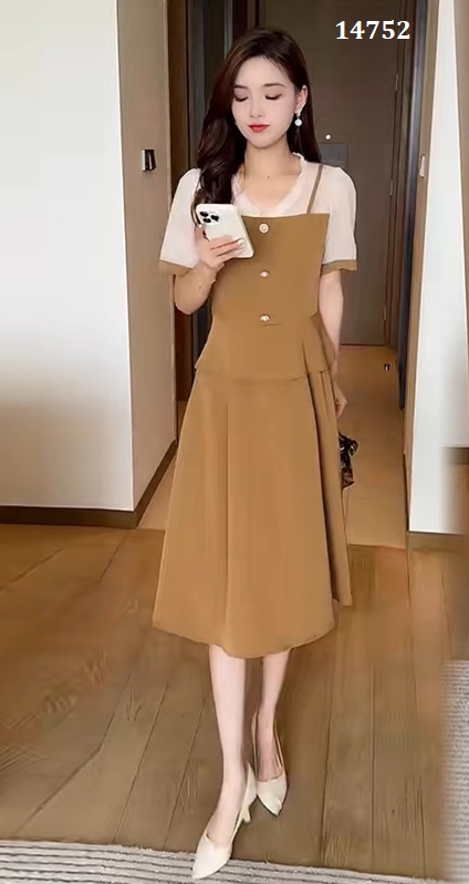 14752-Đầm xòe peplum phối cổ  voan trắng ( thun mịn , voan)_thumbnail_0