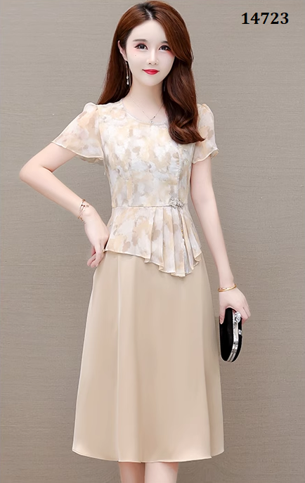 14723-Đầm xòe peplum in hoa eo thắt nơ (voan , tơ lụa)_thumbnail_0