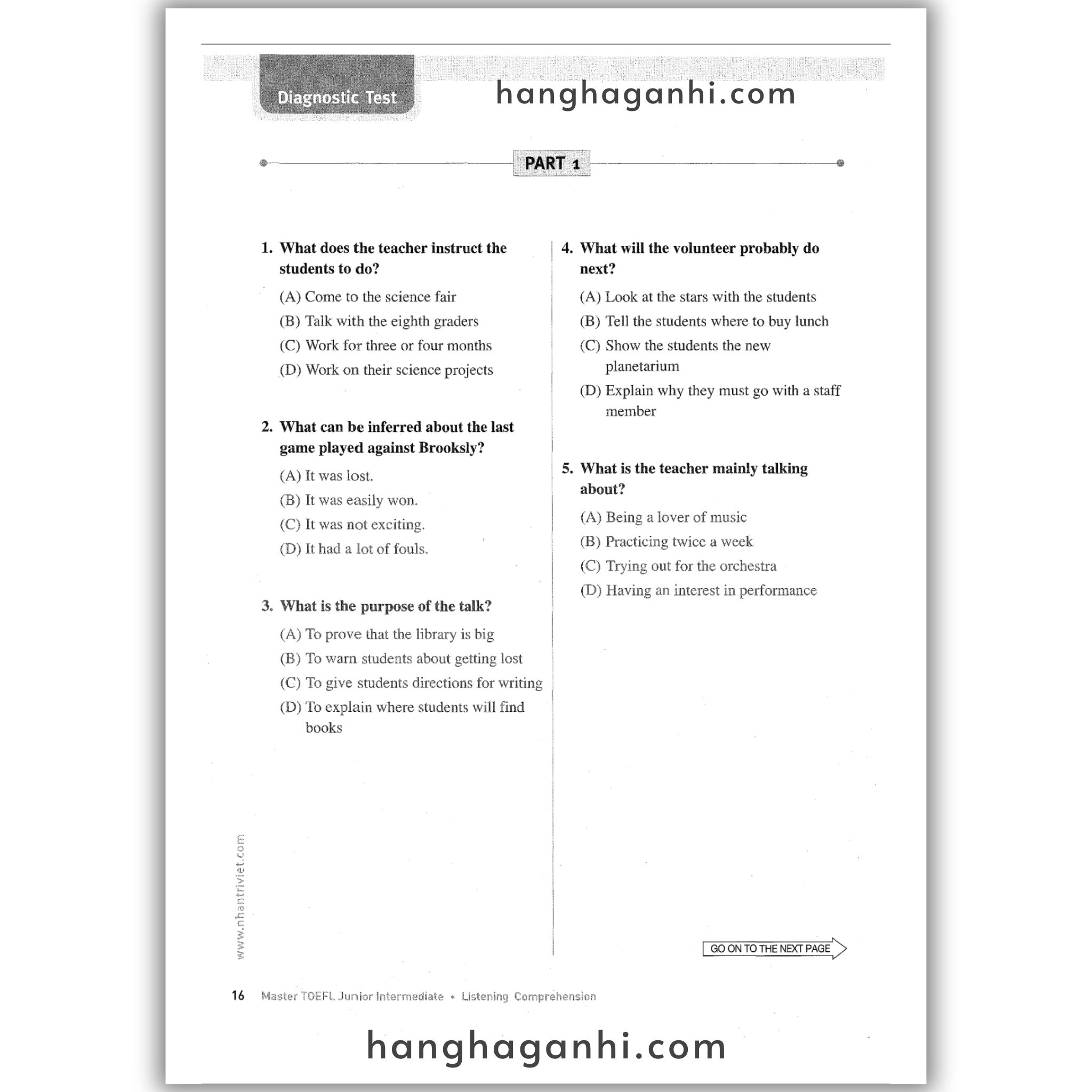 [Sách] Master TOEFL Junior Intermediate: Listening Comprehension_thumbnail_7