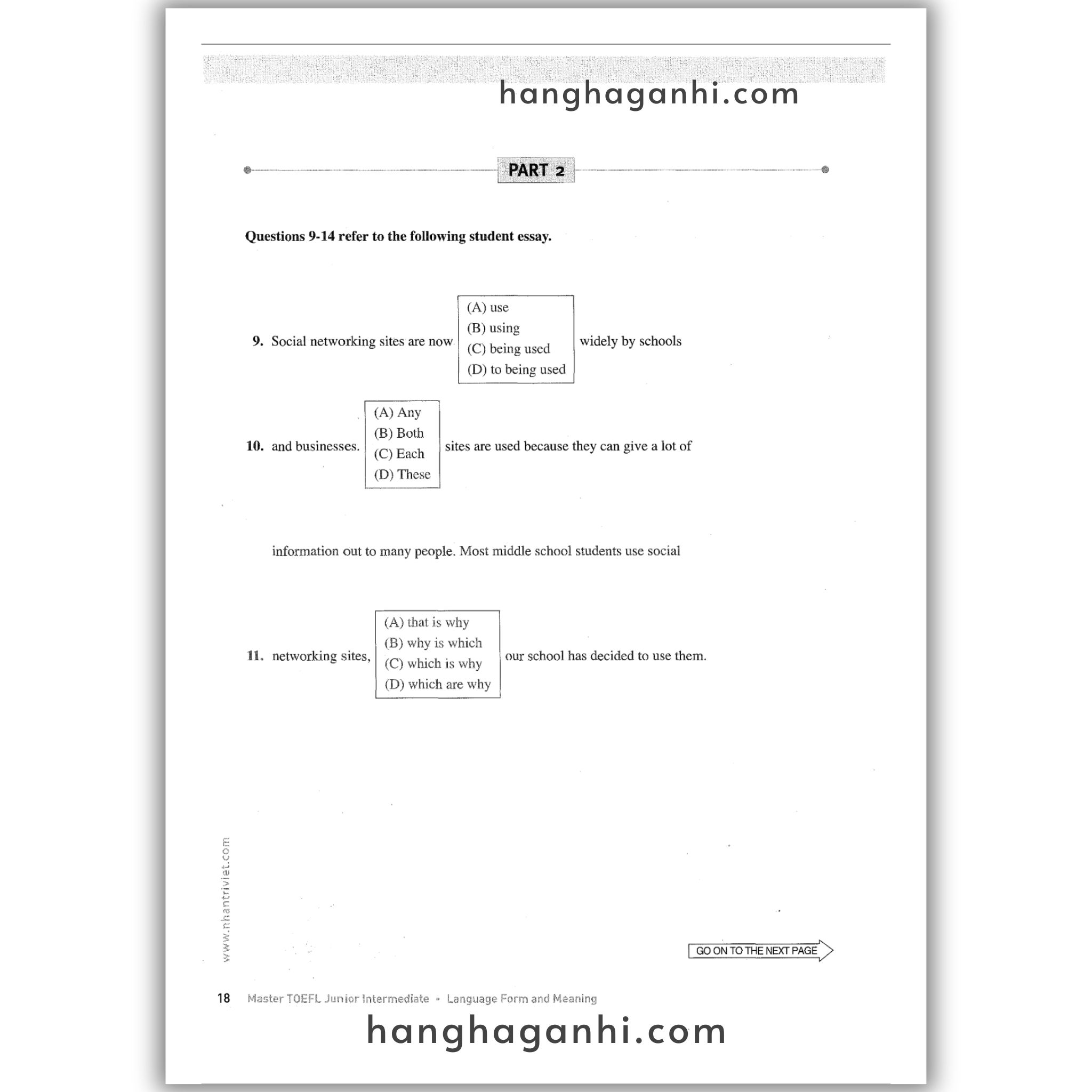 [Sách] Master TOEFL Junior Intermediate: Language Form & Meaning_thumbnail_9