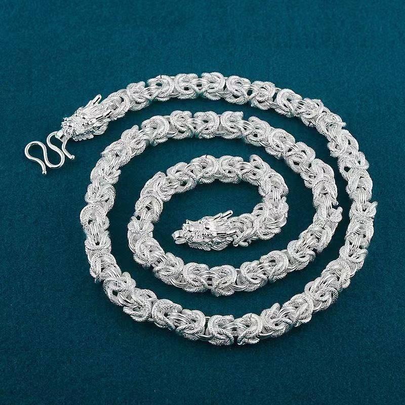 [May jewels] Dây Chuyền Rồng Mạ Bạc Mặt Hình Đầu Rồng Trang Sức Vòng Cổ dành cho Nam_thumbnail_6