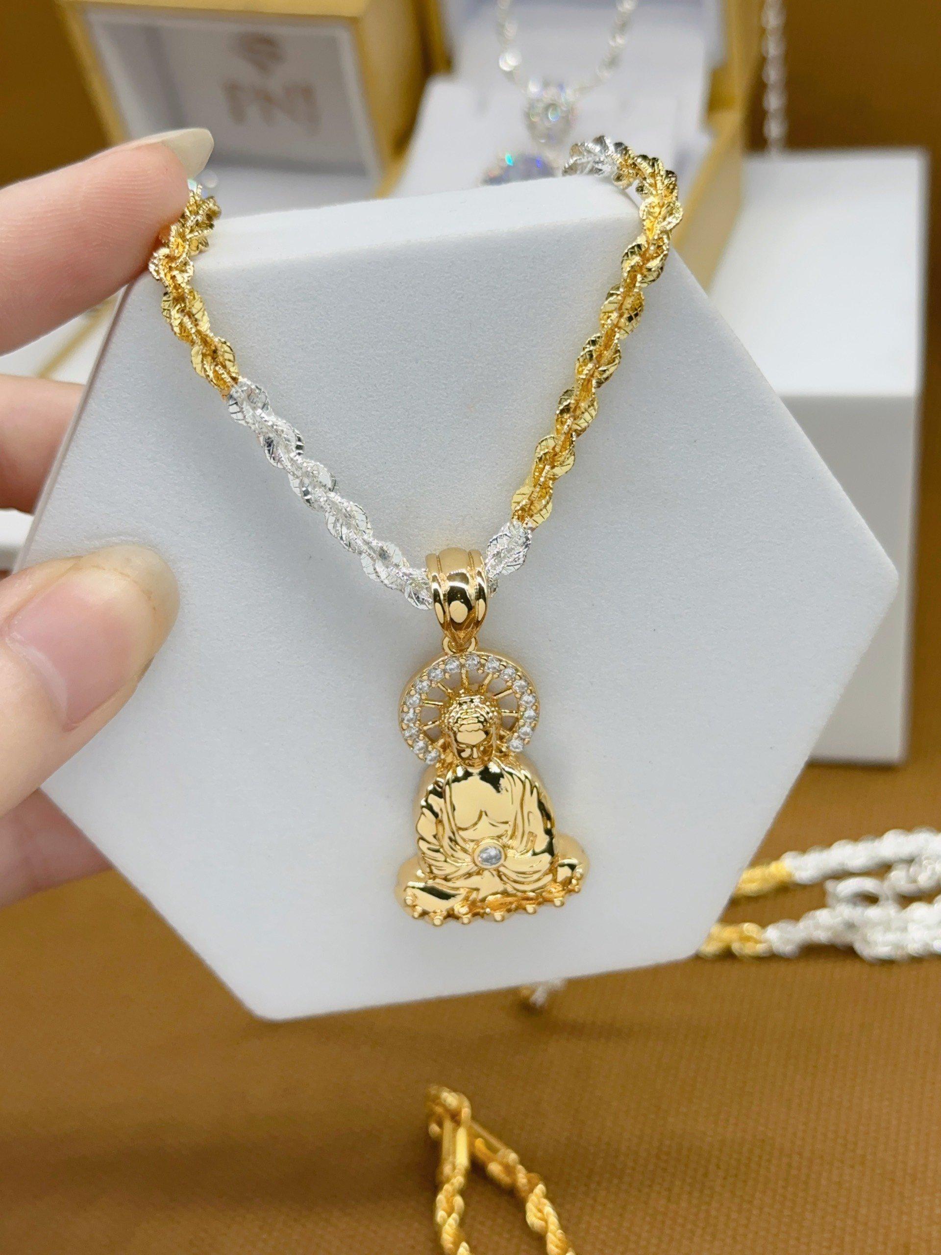 [May jewels] Dây truyền mặt Phật bà Quan Âm hai tông màu Trang Sức Vòng Cổ dành cho cả Nam và Nữ