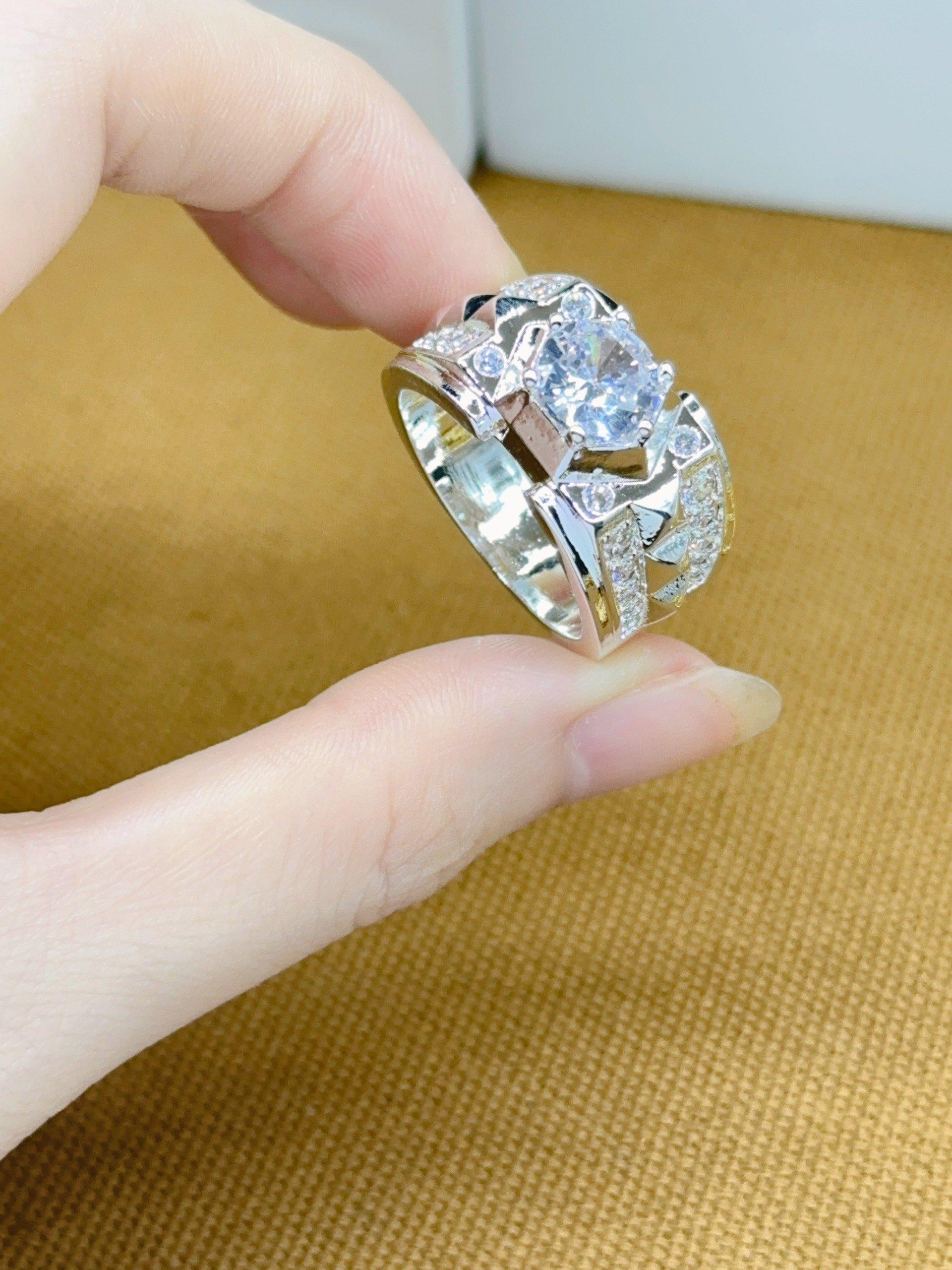 [May jewels] Nhẫn đính kim cương nhân tạo dành cho Nam sang trọng sành điệu_thumbnail_2