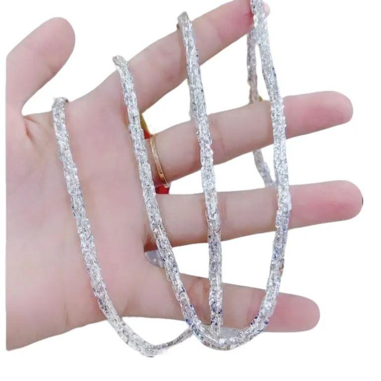 [May jewels] Dây Chuyền Lá Vuông - Vòng Cổ Bạc Ý Xoắn Vuông Xi Bạch Kim - Trang sức mỹ ký dành cho cả nam và nữ