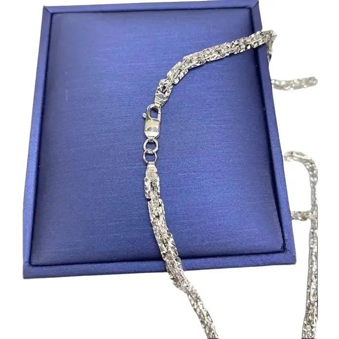 [May jewels] Dây Chuyền Lá Vuông - Vòng Cổ Bạc Ý Xoắn Vuông Xi Bạch Kim - Trang sức mỹ ký dành cho cả nam và nữ_thumbnail_3