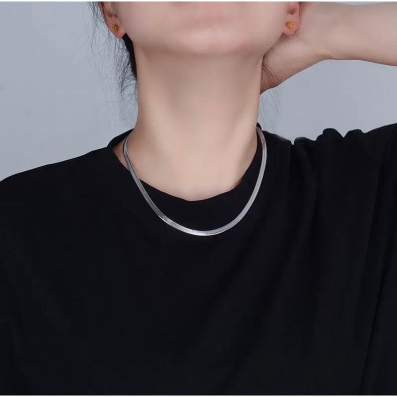 [May jewels] Dây Mạ Bạc 925 - Vòng cổ Bản Lụa Mềm Dành Cho Nam và Nữ - Trang sức mỹ ký