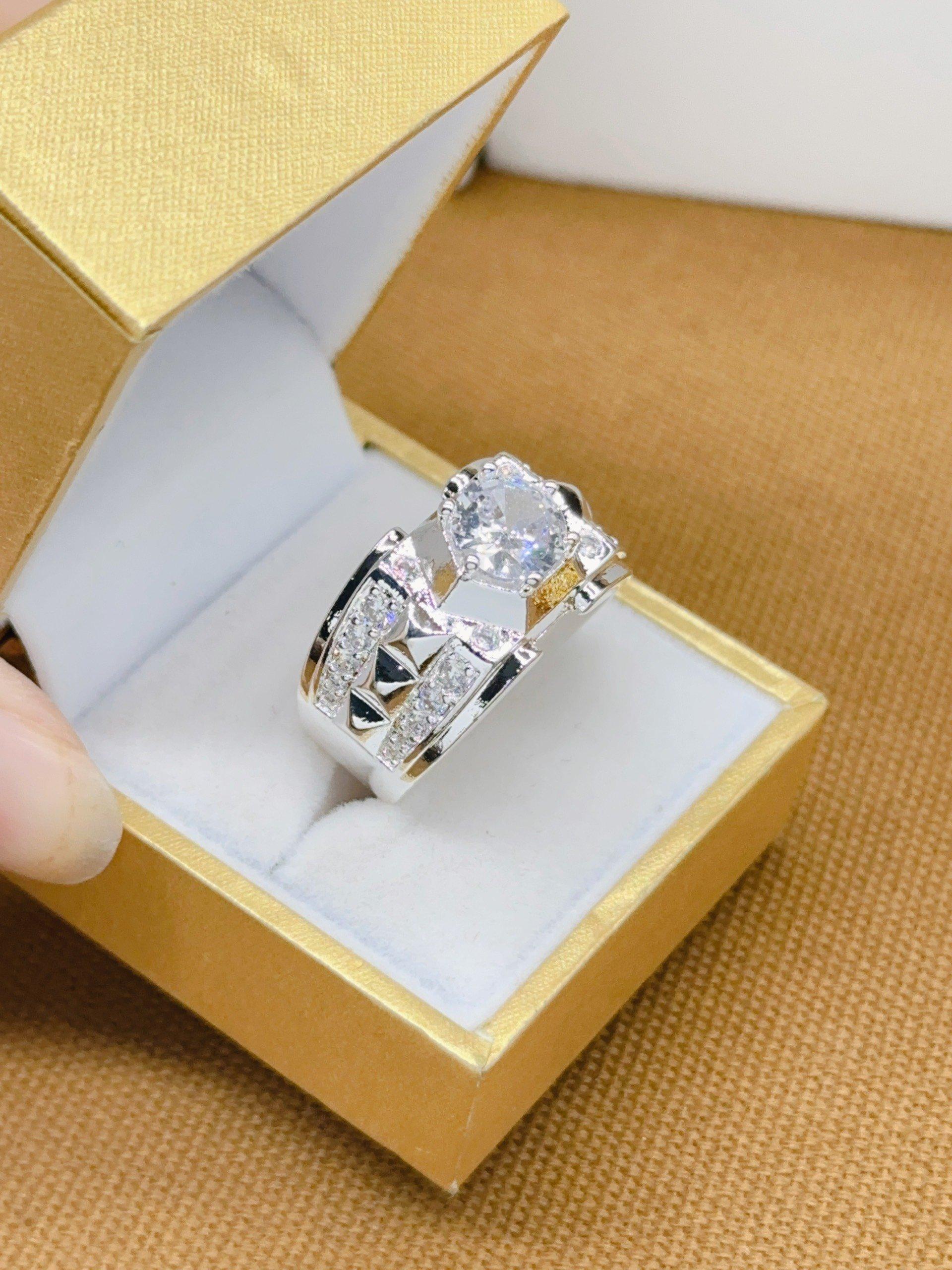 [May jewels] Nhẫn đính kim cương nhân tạo dành cho Nam sang trọng sành điệu_thumbnail_1