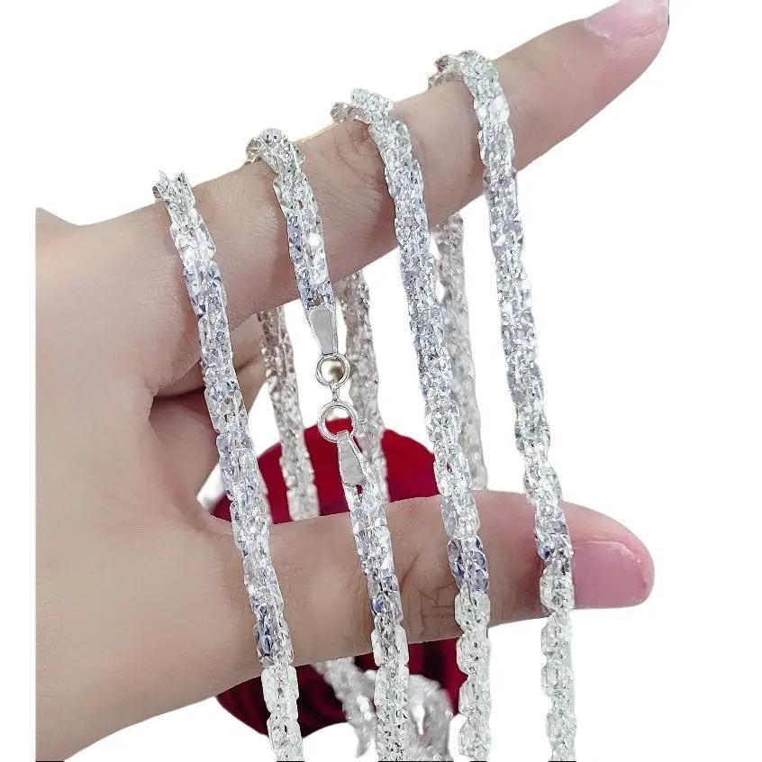 [May jewels] Dây Chuyền Lá Vuông - Vòng Cổ Bạc Ý Xoắn Vuông Xi Bạch Kim - Trang sức mỹ ký dành cho cả nam và nữ_thumbnail_5