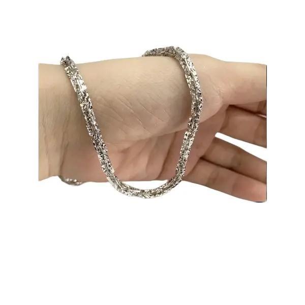[May jewels] Dây Chuyền Lá Vuông - Vòng Cổ Bạc Ý Xoắn Vuông Xi Bạch Kim - Trang sức mỹ ký dành cho cả nam và nữ_thumbnail_2
