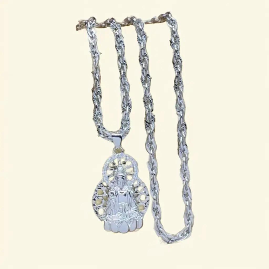 [May jewels] Dây chuyền Mạ bạc Mặt Phật Quan Thế Âm - Vòng Cổ Cho Bà Và Các Chị Em