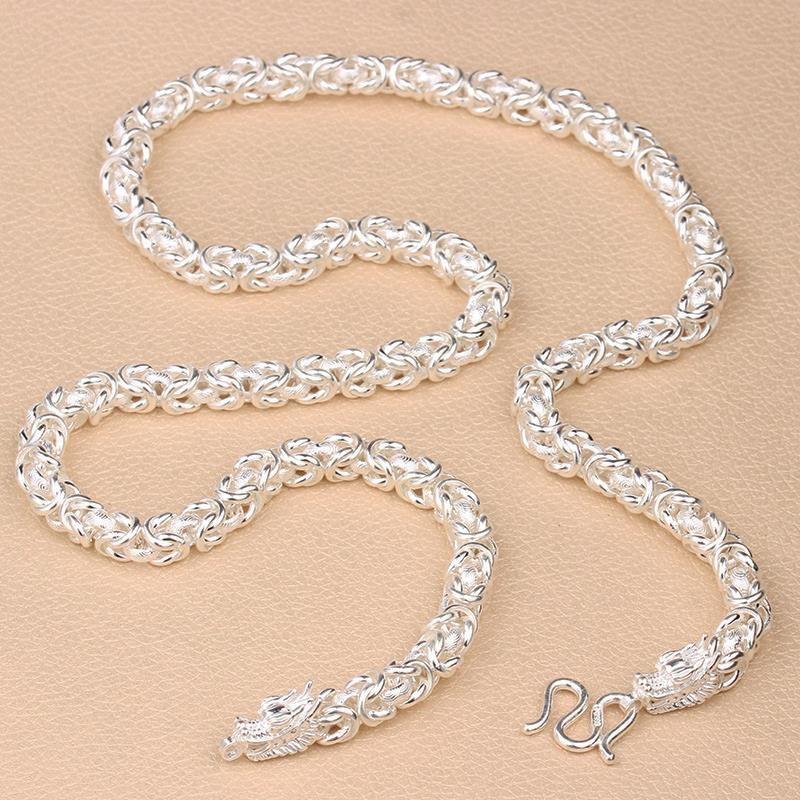 [May jewels] Dây Chuyền Rồng Mạ Bạc Mặt Hình Đầu Rồng Trang Sức Vòng Cổ dành cho Nam_thumbnail_3