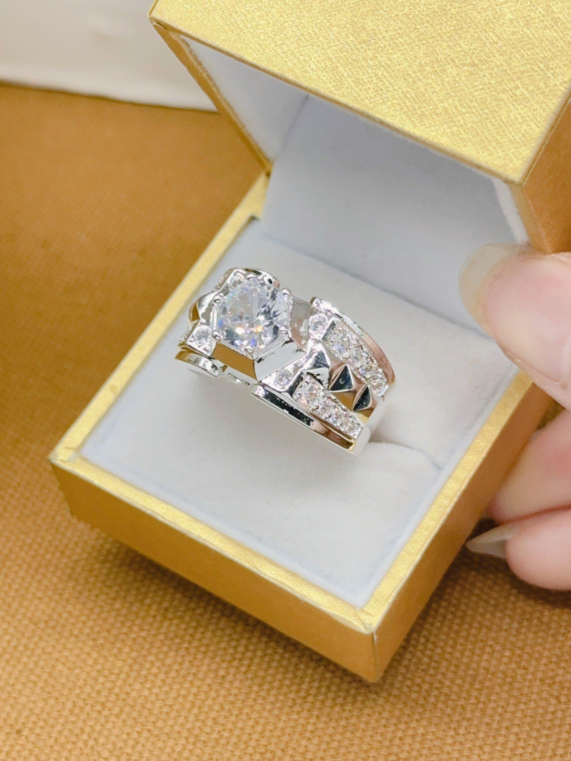 [May jewels] Nhẫn đính kim cương nhân tạo dành cho Nam sang trọng sành điệu_thumbnail_3