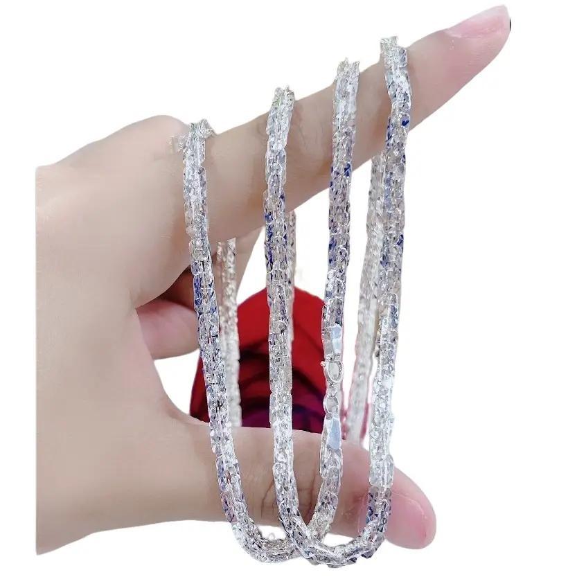 [May jewels] Dây Chuyền Lá Vuông - Vòng Cổ Bạc Ý Xoắn Vuông Xi Bạch Kim - Trang sức mỹ ký dành cho cả nam và nữ_thumbnail_6
