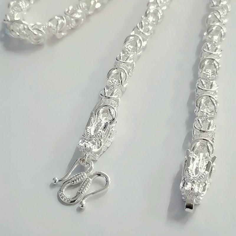 [May jewels] Dây Chuyền Rồng Mạ Bạc Mặt Hình Đầu Rồng Trang Sức Vòng Cổ dành cho Nam_thumbnail_5