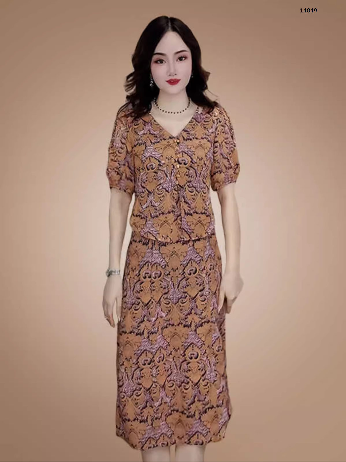 14849-Đầm voan in 3D họa tiết  cổ điển ( voan lụa, lót )_thumbnail_0