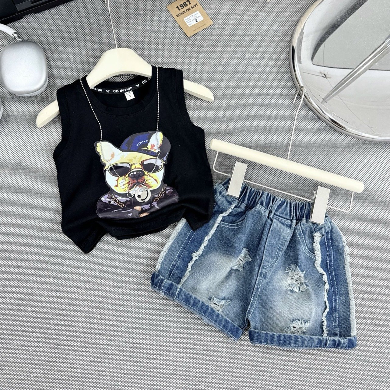 K39 BỘ BA LỖ QUẦN BÒ CHÓ HIP HOP- A201.584