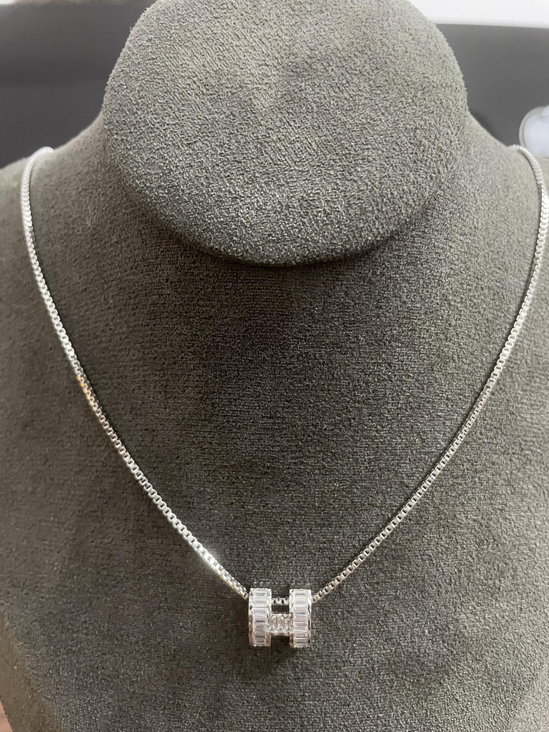 [May jewels] Dây chuyền chữ H đính đá sang trọng và tinh tế dành cho cả nữ và nam