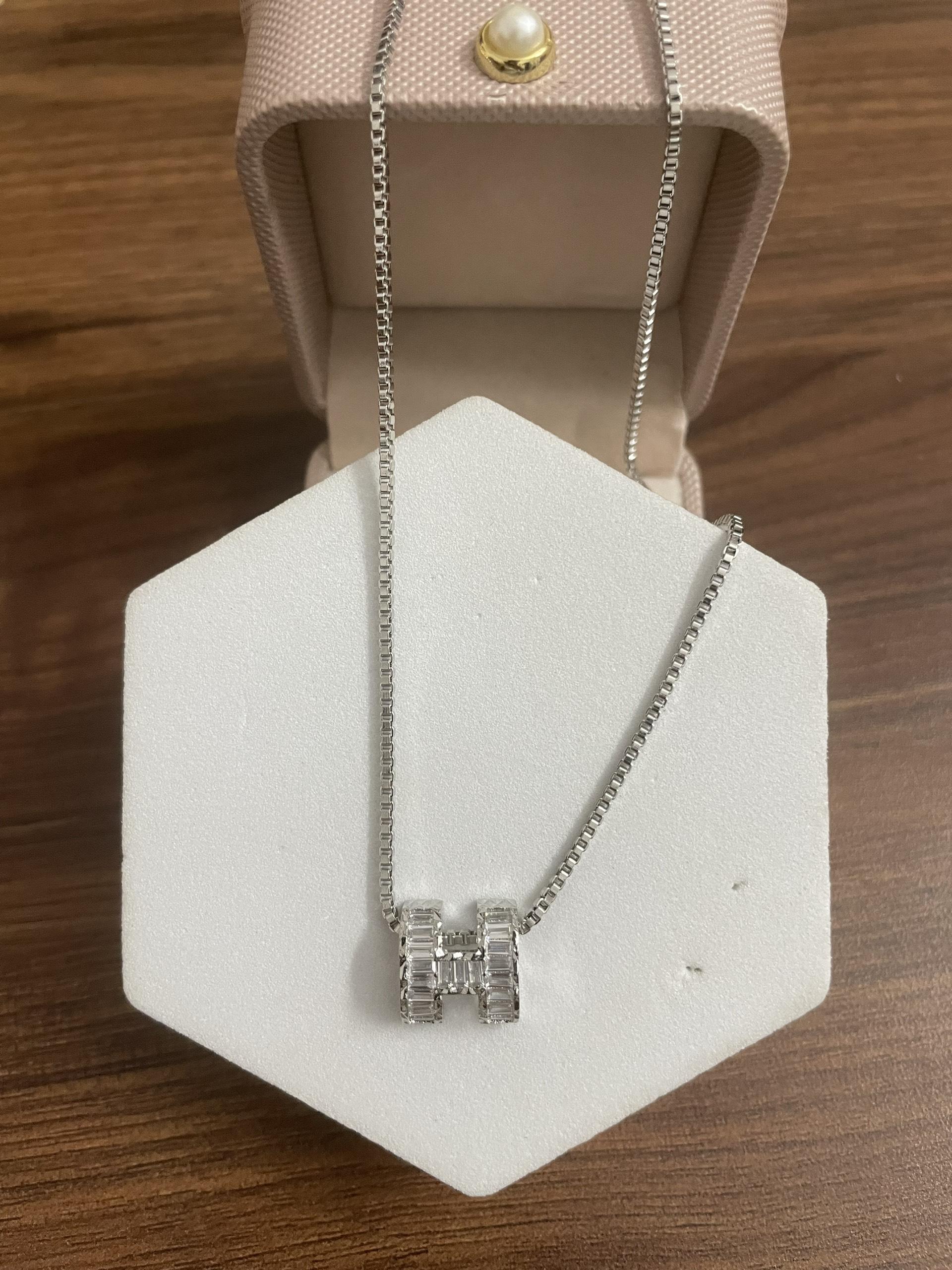 [May jewels] Dây chuyền chữ H đính đá sang trọng và tinh tế dành cho cả nữ và nam_thumbnail_2