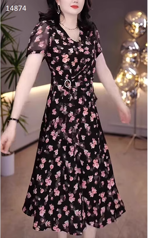 14874-Đầm voan hoa eo kết phụ kiện cách điệu (voan, lót)_thumbnail_3